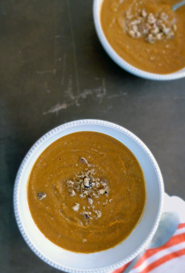 Roasted Butternut Squash Soup with Toasted Walnuts