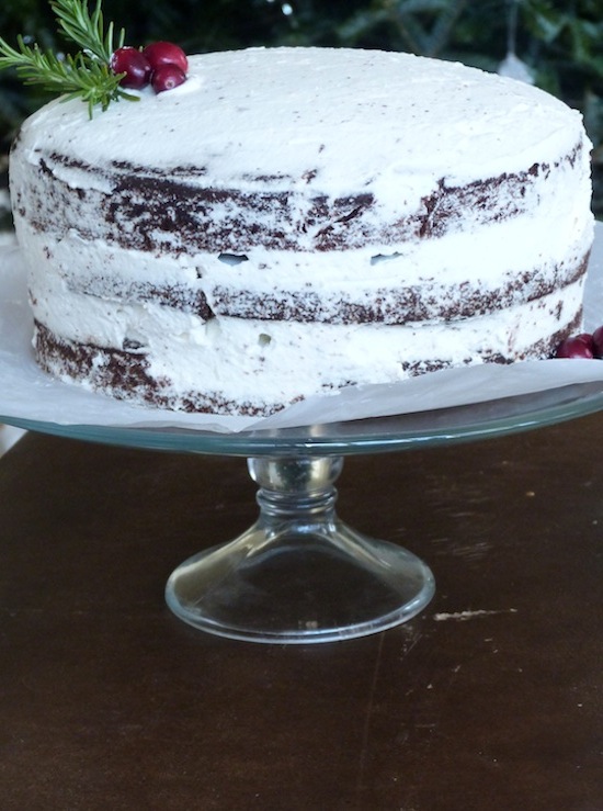 Chocolate Triple Layer Cake with Whipped Cream Frosting