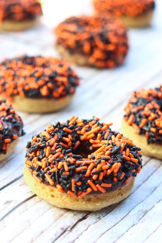 Baked Chocolate Frosted Donuts