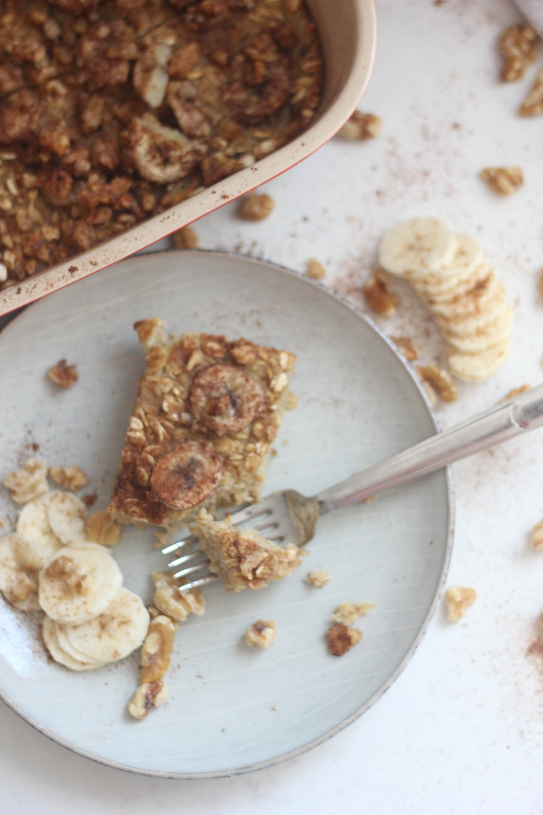 Banana Walnut Oatmeal Bake